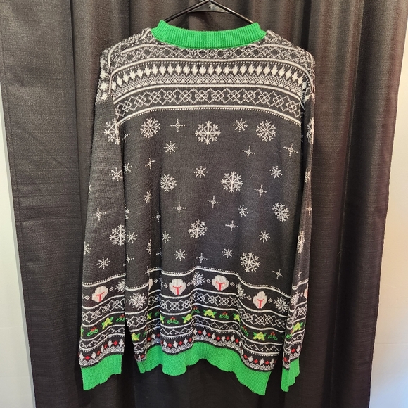H&M Star Wars Yoda Ugly Christmas Sweater Green Mens Size L - Picture 4 of 4